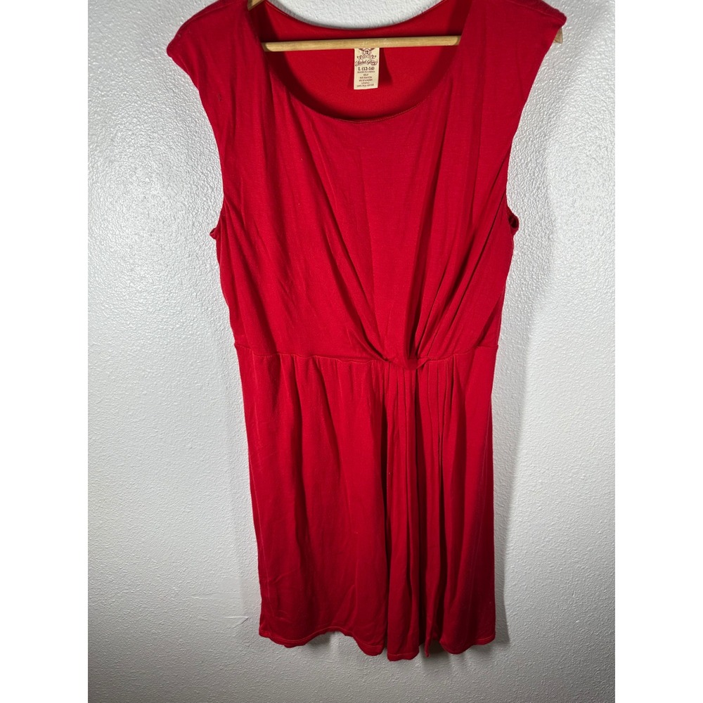 Faded Glory Dress Womens L 12-14 Sleeveless Cinched Waist Casual Draped Pleat